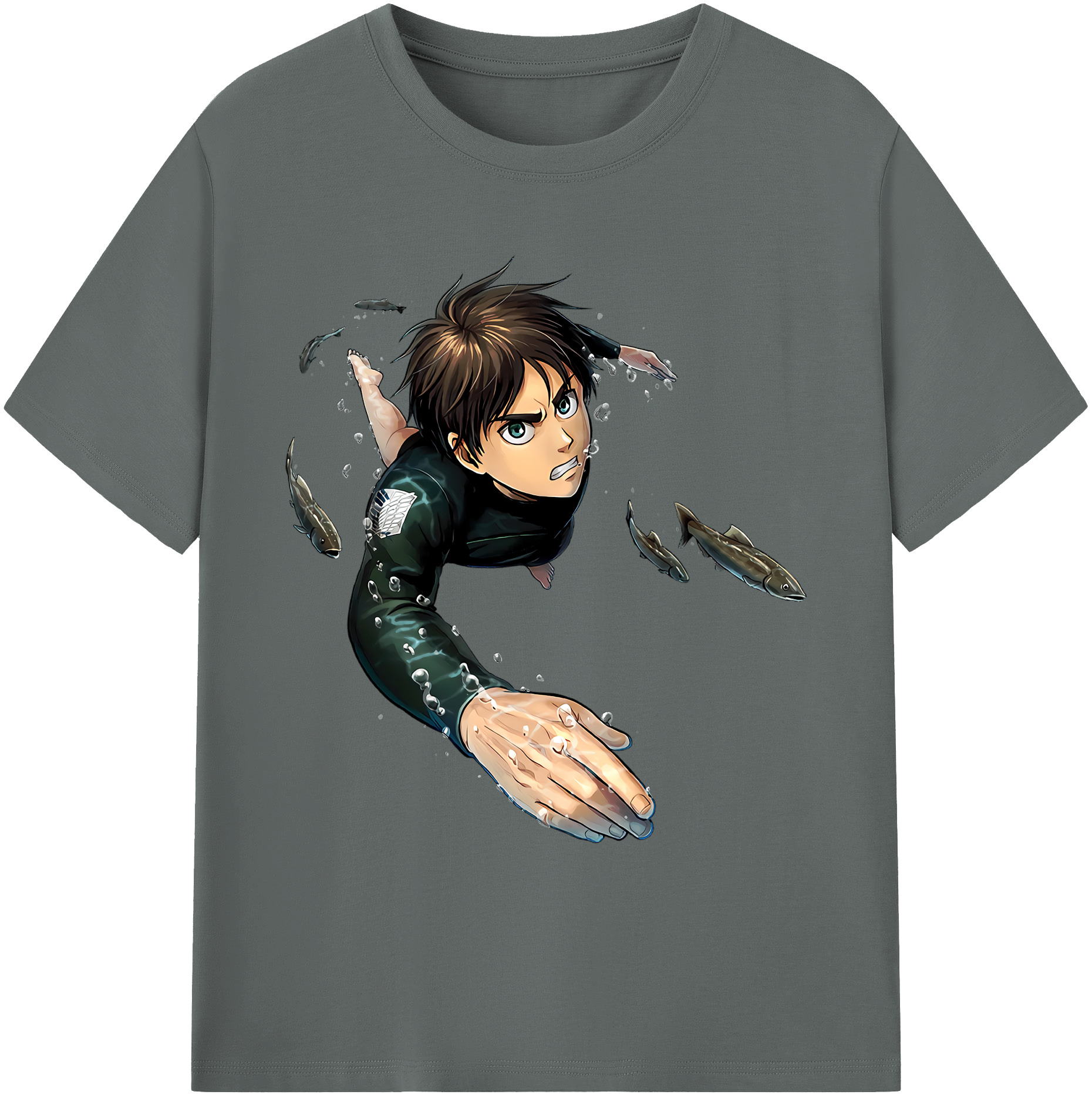 （画像用） 進撃の巨人 エレン･イェーガー Attack on Titan Eren Jäger 綿100％ メンズ半袖Tシャツ｜肌触りやわらか＆通気性